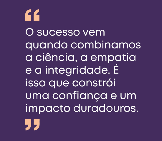 Qual é seu melhor conselho para outros profissionais da estética?