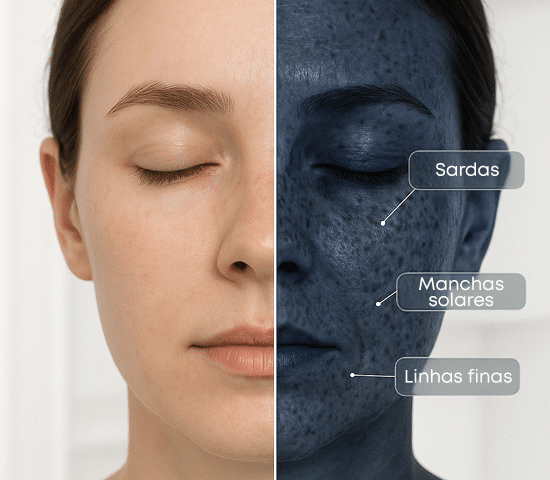 O resultado de 10 anos de danos causados pelo sol